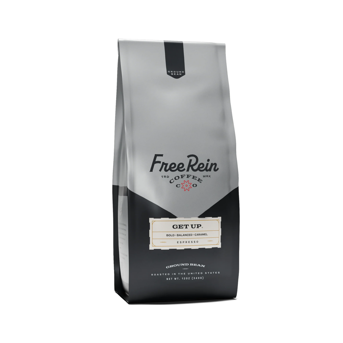 Free Rein Coffee Company Get Up® Espresso Roast Blend Ground 340g