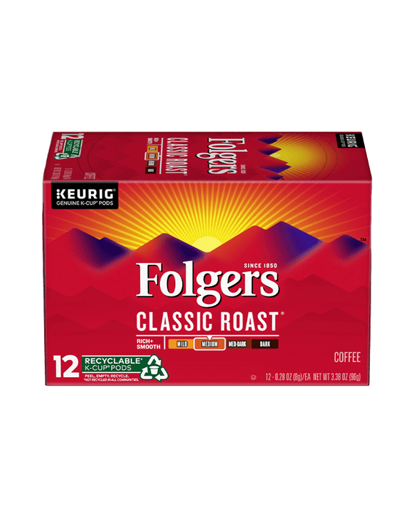 Folgers Classic Roast Keurig Genuine K-Cup 12 Pods